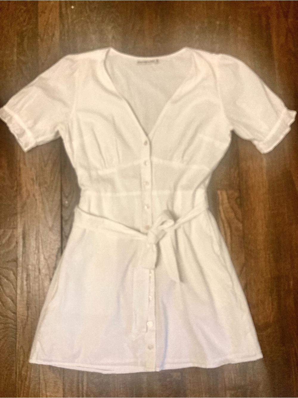 ABERCROMBIE AND FITCH White dress ruffled sleeves - Medium